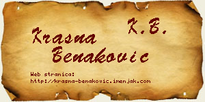 Krasna Benaković vizit kartica